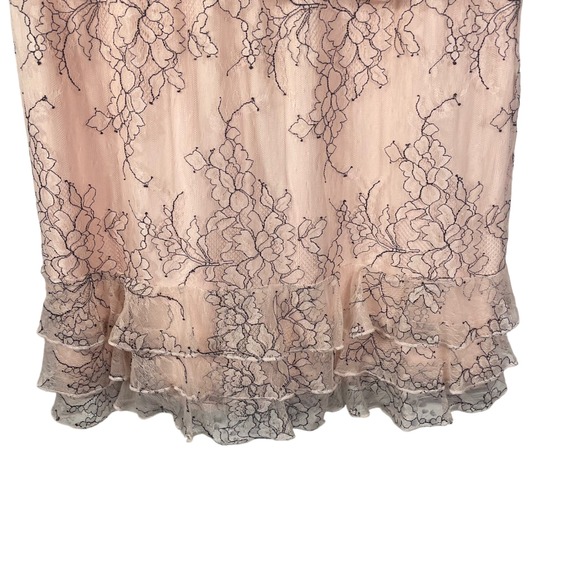 Lovers + Friends Pink Lace Overlay Dress Women's L Sleeveless Ruffle Mini Party - Picture 3 of 8